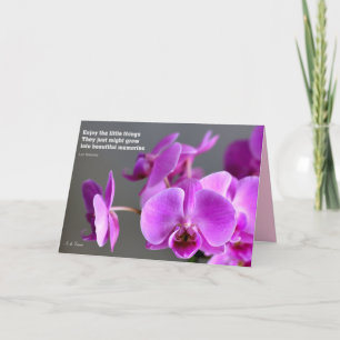 Carte Orchidée mauve lilas pourpre, citation inspirée