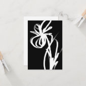 Carte Orchidée Noir : Abstrait noir et blanc (Devant/Arrière en situation)