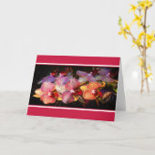 Carte orchidée rayée (Fleur jaune)