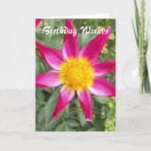 Carte Orchidée rose Dahlia Floral Anniversaire (Devant)