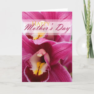 Carte Orchidée rose pour le jour de mères
