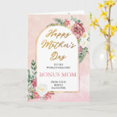 Carte Orchidée rose Roses Joyeux Fête des Mères Bonus Ma (Fleur jaune)