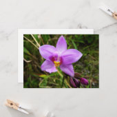 Carte Orchidée tropicale violette sauvage (Devant/Arrière en situation)