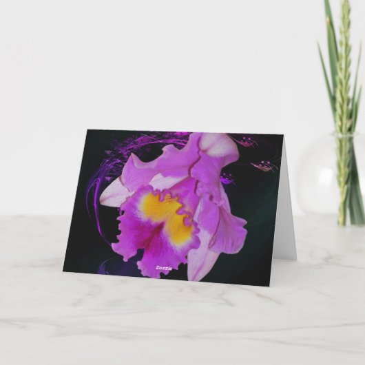 Carte Orchidée violette 16e anniversaire heureux (Dos)