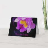 Carte Orchidée violette 16e anniversaire heureux (Devant)