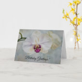 Carte Orchidées blanches Style Tropical Art Anniversaire (Fleur jaune)