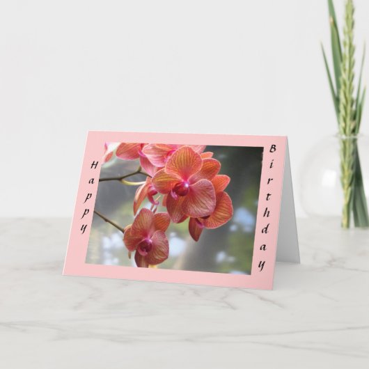 Carte Orchidées d'anniversaire (Devant)
