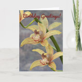 Carte Orchidées de Cymbidium Specké Anniversaire Floral (Devant)