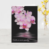 Carte Orchidées de sympathie avec reflets d'eau (Fleur jaune)