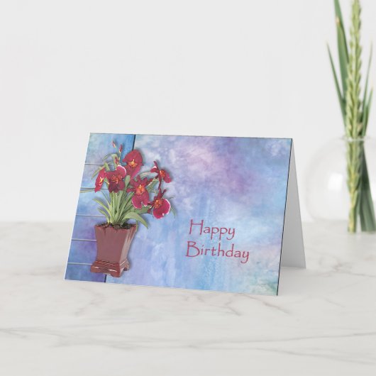 Carte Orchidées et aquarelle (Devant)