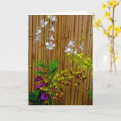 Carte Orchidées et bambou (Fleur jaune)