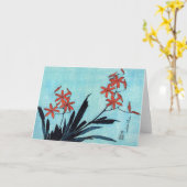 Carte Orchidées oranges, Hokusai (Fleur jaune)