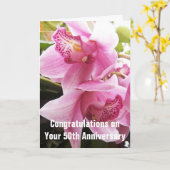 Carte Orchidées roses 50e anniversaire Mariage personnal (Fleur jaune)