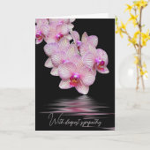 Carte Orchidées roses de sympathie (Fleur jaune)