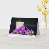 Carte orchidées roses et bougie avec condoléances papill (Fleur jaune)