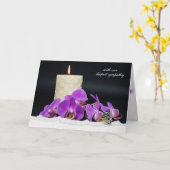 Carte orchidées roses et bougie avec condoléances papill (Fleur jaune)