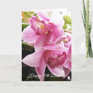 Carte Orchidées roses Personnalisé 95e anniversaire