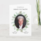 Carte Order of Service | Greenery Funeral Program (Devant)