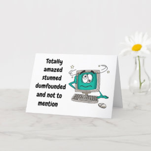 Carte ORDINATEUR "75e" CONFUS D'ANNIVERSAIRE