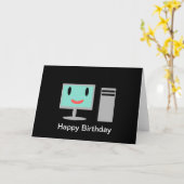 Carte Ordinateur d'anniversaire (Fleur jaune)