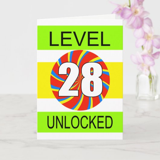 Carte Ordinateur de joueur pour 28e anniversaire (Orchidée)