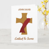 Carte Ordination de diacre transitoire Stole rouge sur l (Fleur jaune)