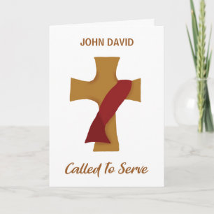 Carte Ordination de diacre transitoire Stole rouge sur l