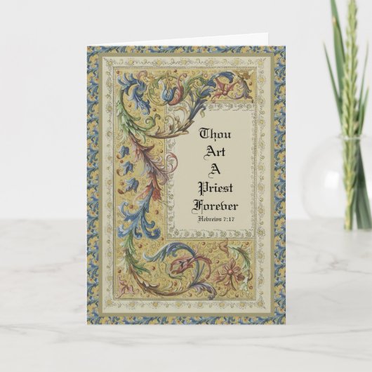 CARTE ORDINATION DE PRÊTRE CATHOLIQUE PREMIÈRE MESSE ÉCR (Devant)