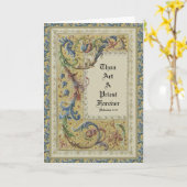 CARTE ORDINATION DE PRÊTRE CATHOLIQUE PREMIÈRE MESSE ÉCR (Fleur jaune)