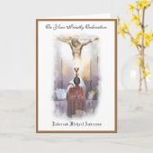 Carte Ordination de prêtre catholique religieux Jésus  C (Fleur jaune)