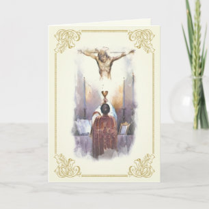 Carte Ordination de prêtre catholique religieux Jésus C