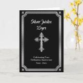 Carte Ordination du Jubilé d'ARGENT 25e (Fleur jaune)