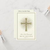 Carte Ordination du prêtre Anniversaire Prière du souven (Devant/Arrière en situation)