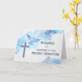 Carte Ordination du prêtre Bénédiction Anniversaire Purp (Fleur jaune)