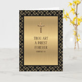 Carte Ordination du prêtre catholique Crucifix Ca (Fleur jaune)