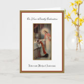 Carte Ordination du prêtre catholique Jésus religieux (Fleur jaune)