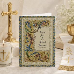 CARTE ORDINATION D'UN PRÊTRE CATHOLIQUE PREMIÈRE MESSE É