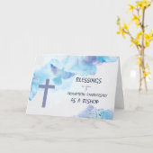 Carte Ordination évêque Bénédiction Anniversaire Purple (Fleur jaune)