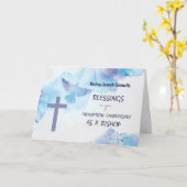 Carte Ordination évêque Bénédiction Anniversaire Purple (Fleur jaune)