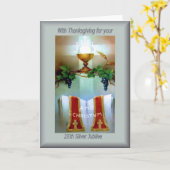 Carte Ordination traditionnelle catholique du 25e annive (Fleur jaune)