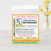 Carte Ordonnance RX pour la retraite (Fleur jaune)