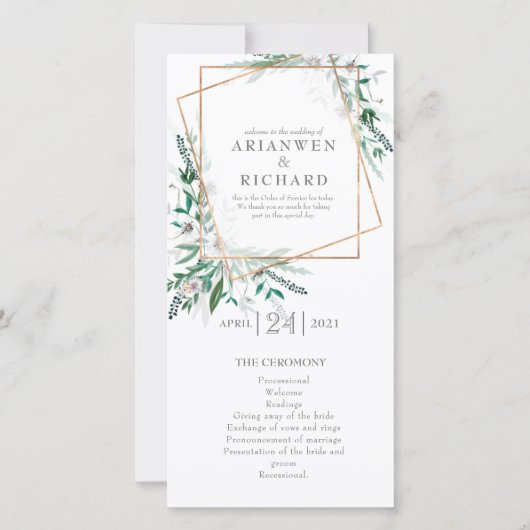 Carte Ordre de service, programme, Géométrie #2 (Devant)