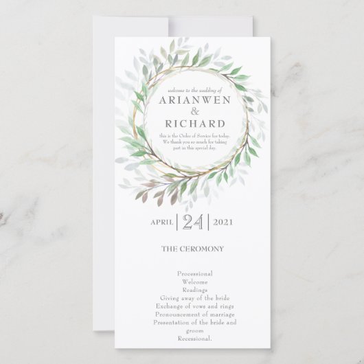 Carte Ordre de service, Woodland (Devant)