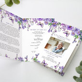 Carte Ordre des funérailles | Floral Memorial Program