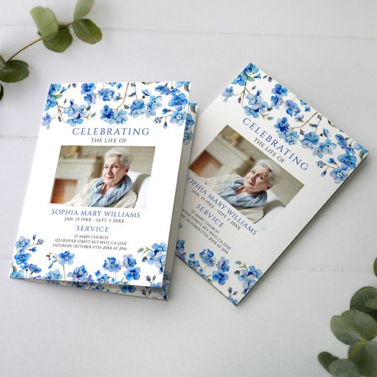 Carte Ordre des funérailles | Floral Memorial Program