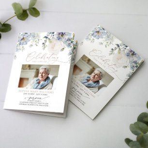 Carte Ordre des funérailles   Floral Memorial Program