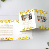 Carte Ordre des funérailles | Floral Memorial Program