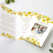 Carte Ordre des funérailles | Floral Memorial Program