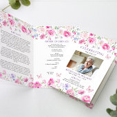 Carte Ordre des funérailles | Floral Memorial Program