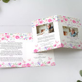 Carte Ordre des funérailles | Floral Memorial Program